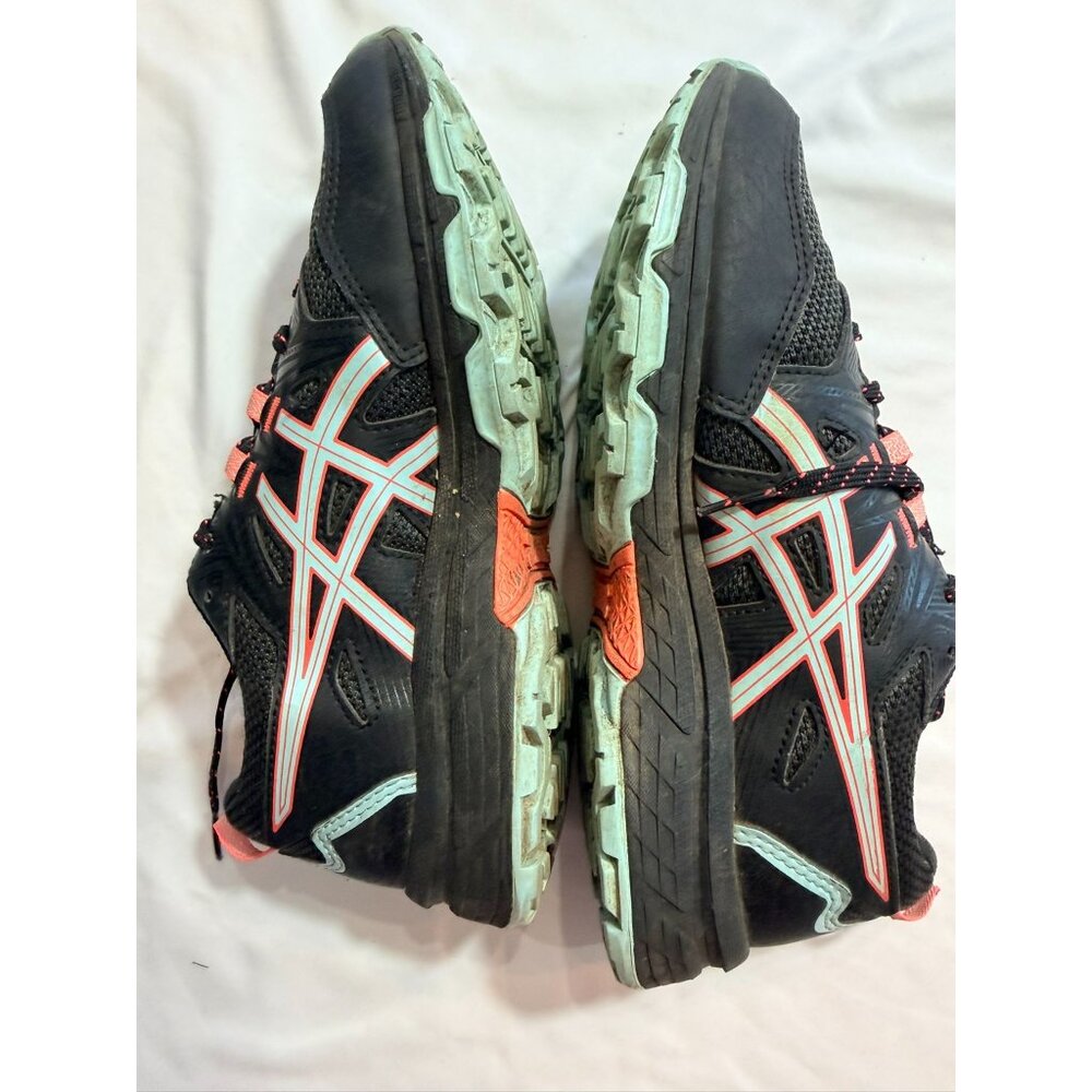 Asics Gel-Venture 8 Womens Running Shoes Size 6.5 Black/Coral Trail Wide Fit